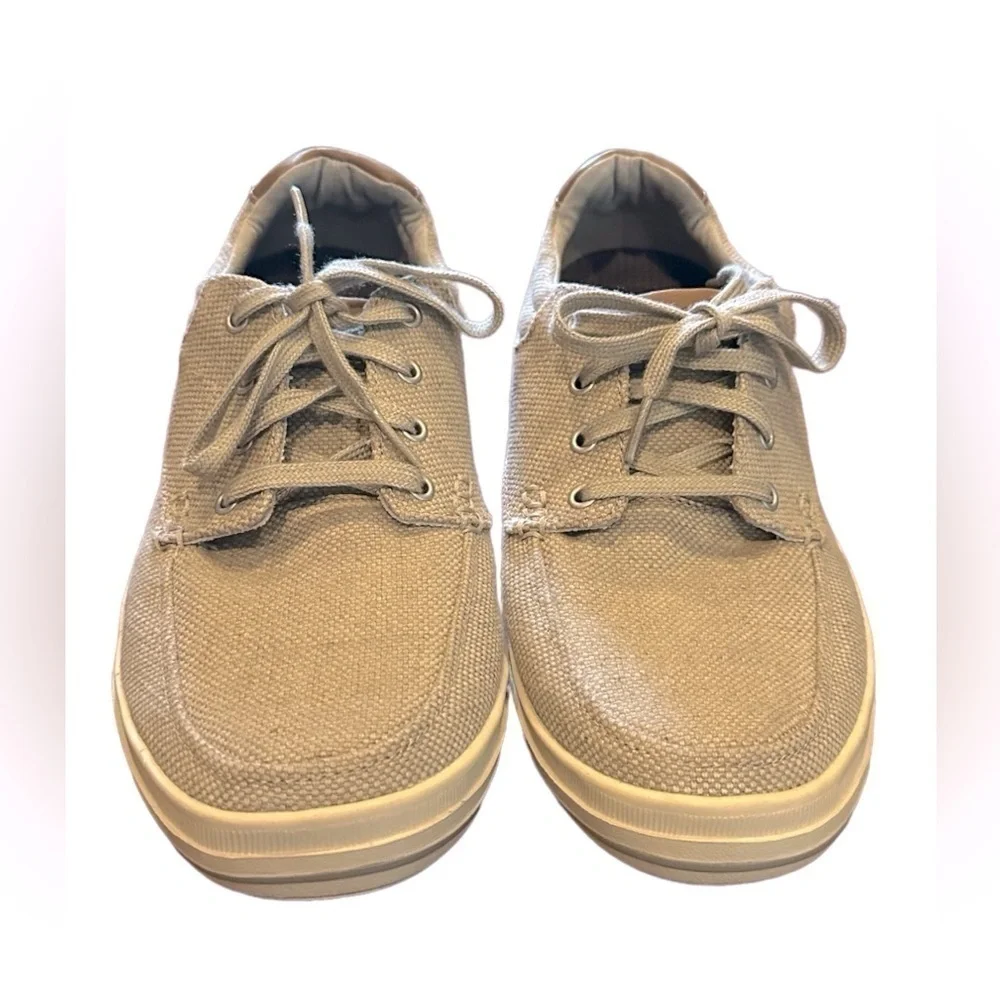 SKECHERS Relaxed Fit Memory Foam Tan Textile Lace-Ups Size 8